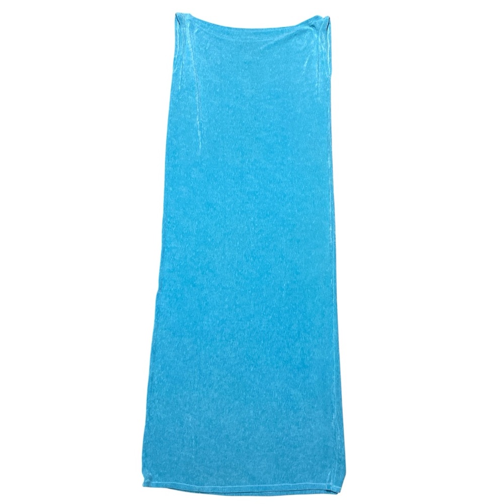 Fine Threadz Sleeveless Dress Womens S Blue Casual Oversized Shift Maxi Cover Up